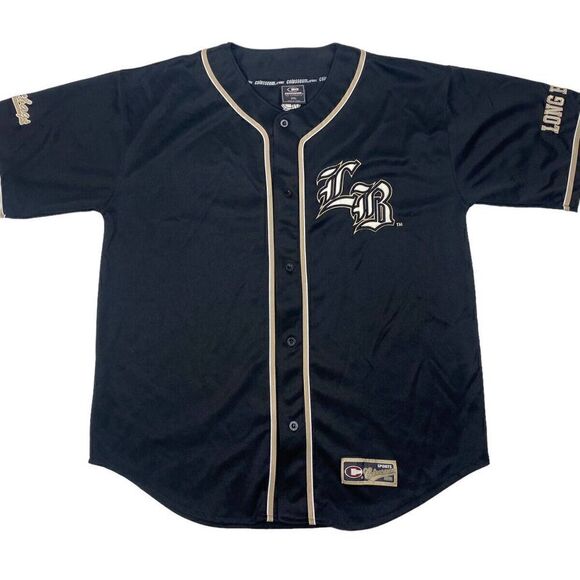 COLOSSEUM LONG BEACH DIRTBAGS BUTTON UP BASEBALL JERSEY XXL Vintage Made Korea - Picture 1 of 12